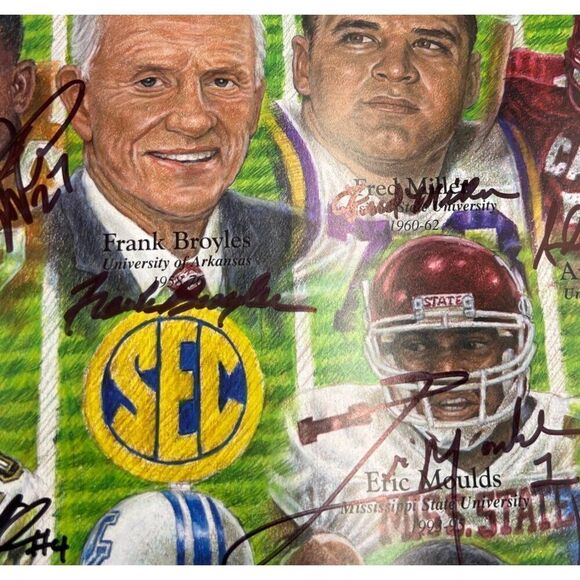 Autographed Legends Of SEC Football 2010 Print Complete 12 Signatures JSA COA - Picture 4 of 8